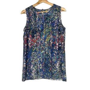Cabi Watercolor Sleeveless Blouse